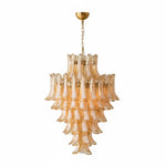Amber Cloud Glass Petal Chandelier – Modern Designer Hanging Light