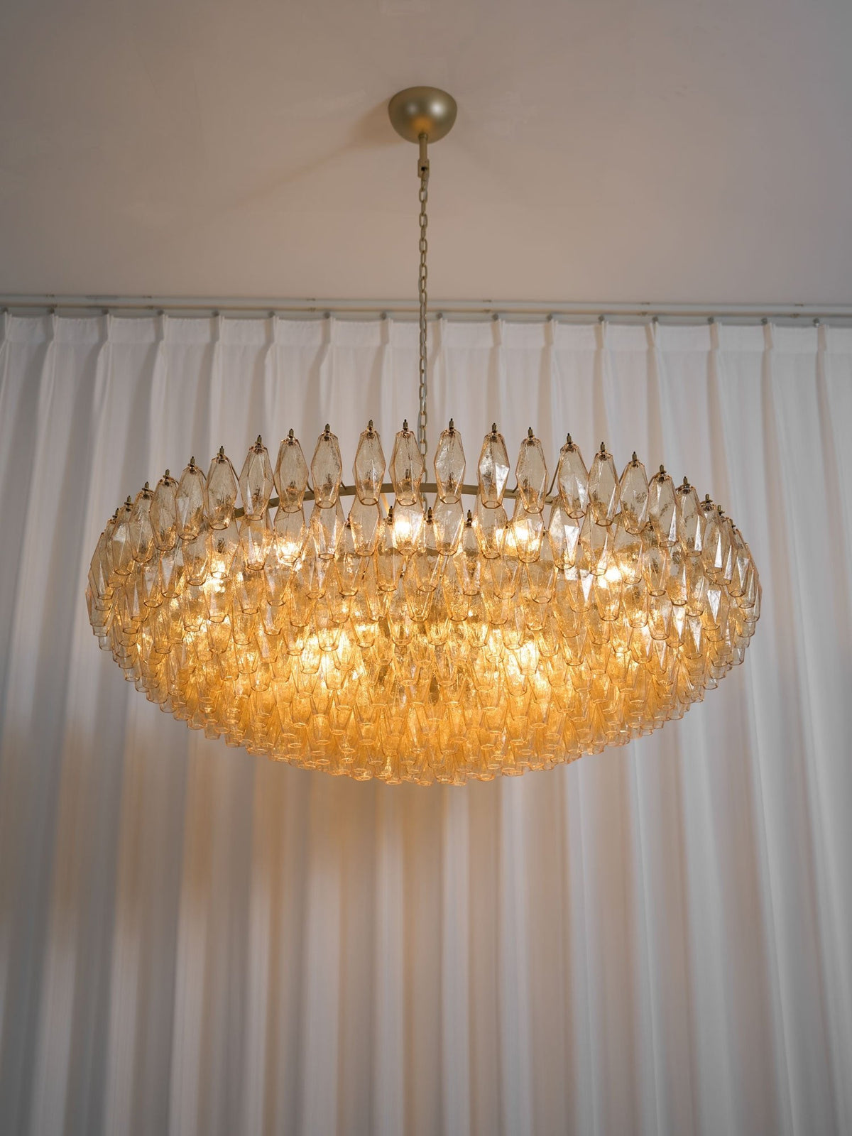 Amber Sorrento Multi-Tier Glass Chandelier, 59-Inch Wide Statement Lighting