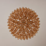 Amber Empire Chandelier — Hand-Blown Faceted Glass, Gold Brass Frame