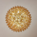 Amber Empire Chandelier — Hand-Blown Faceted Glass, Gold Brass Frame