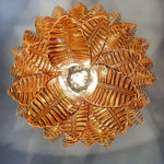 Amber Leaf Cascade Chandelier — Modern Art Glass Pendant for Dining Room