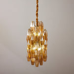 Amber Prism Linear Chandelier in Gold Finish