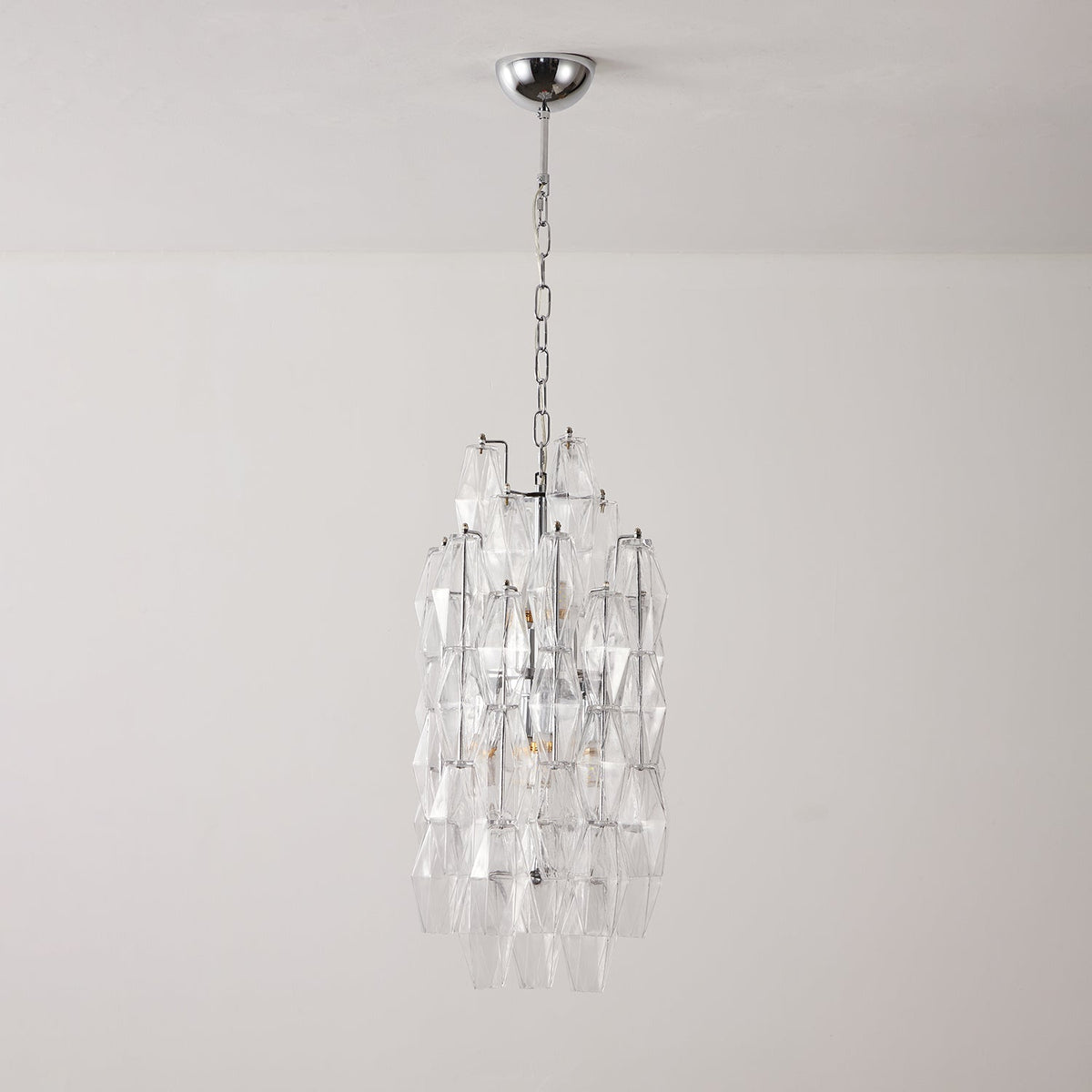 Amber Prism Linear Chandelier in Gold Finish