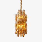 Amber Prism Linear Chandelier in Gold Finish