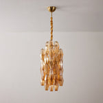 Amber Prism Linear Chandelier in Gold Finish