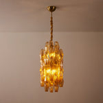 Amber Prism Linear Chandelier in Gold Finish