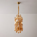 Amber Prism Linear Chandelier in Gold Finish