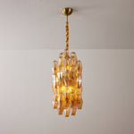 Amber Prism Linear Chandelier in Gold Finish