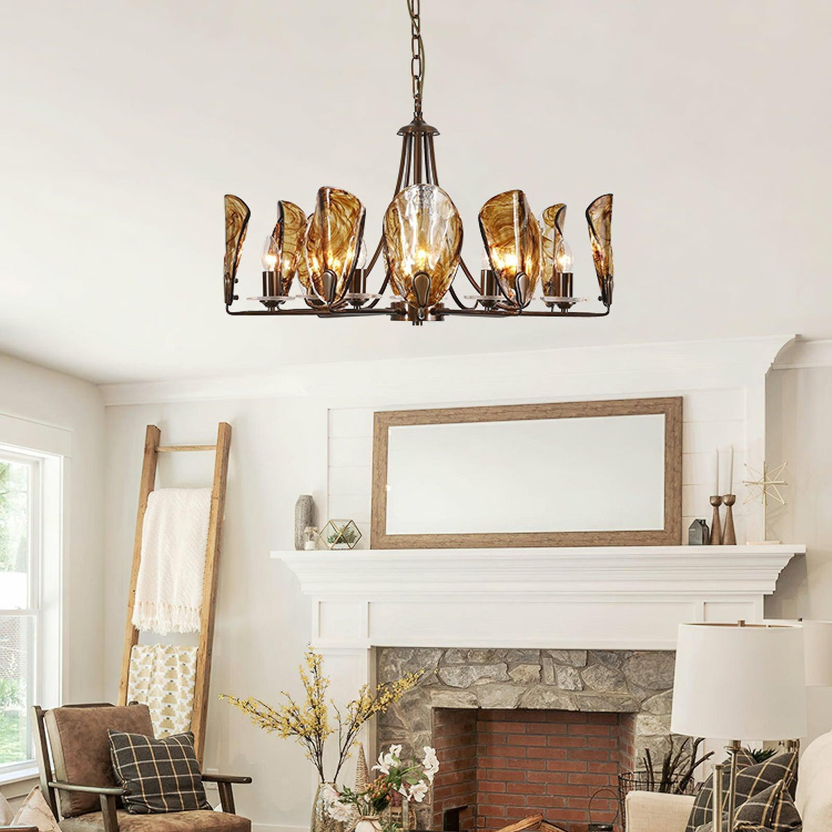 amber-shell-chandelier