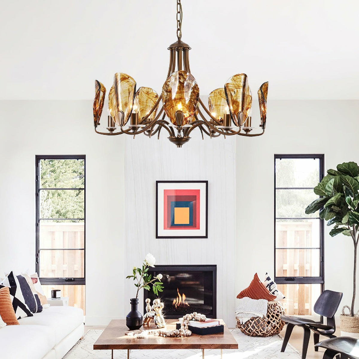 amber-shell-chandelier