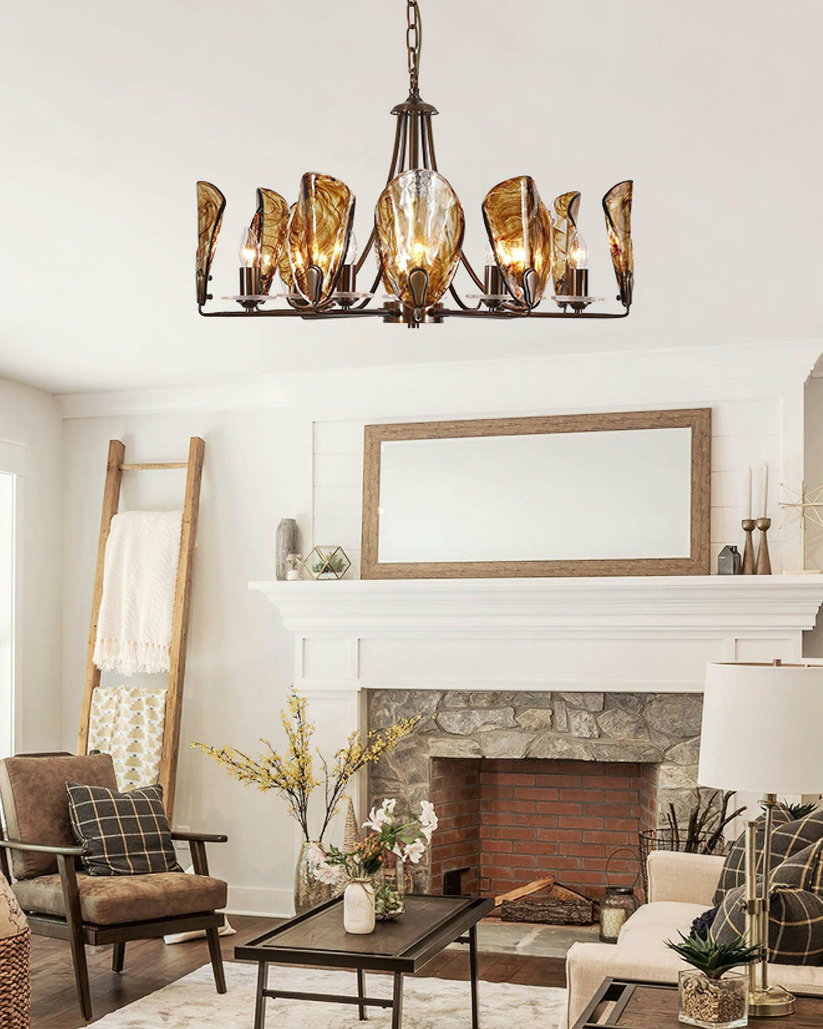 amber-shell-chandelier