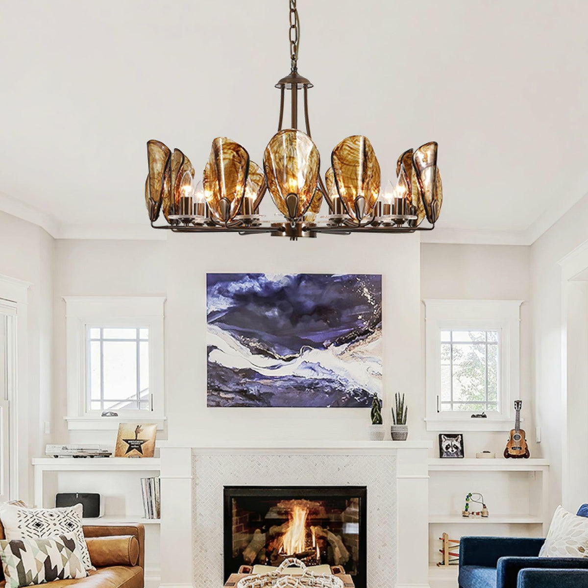 amber-shell-chandelier