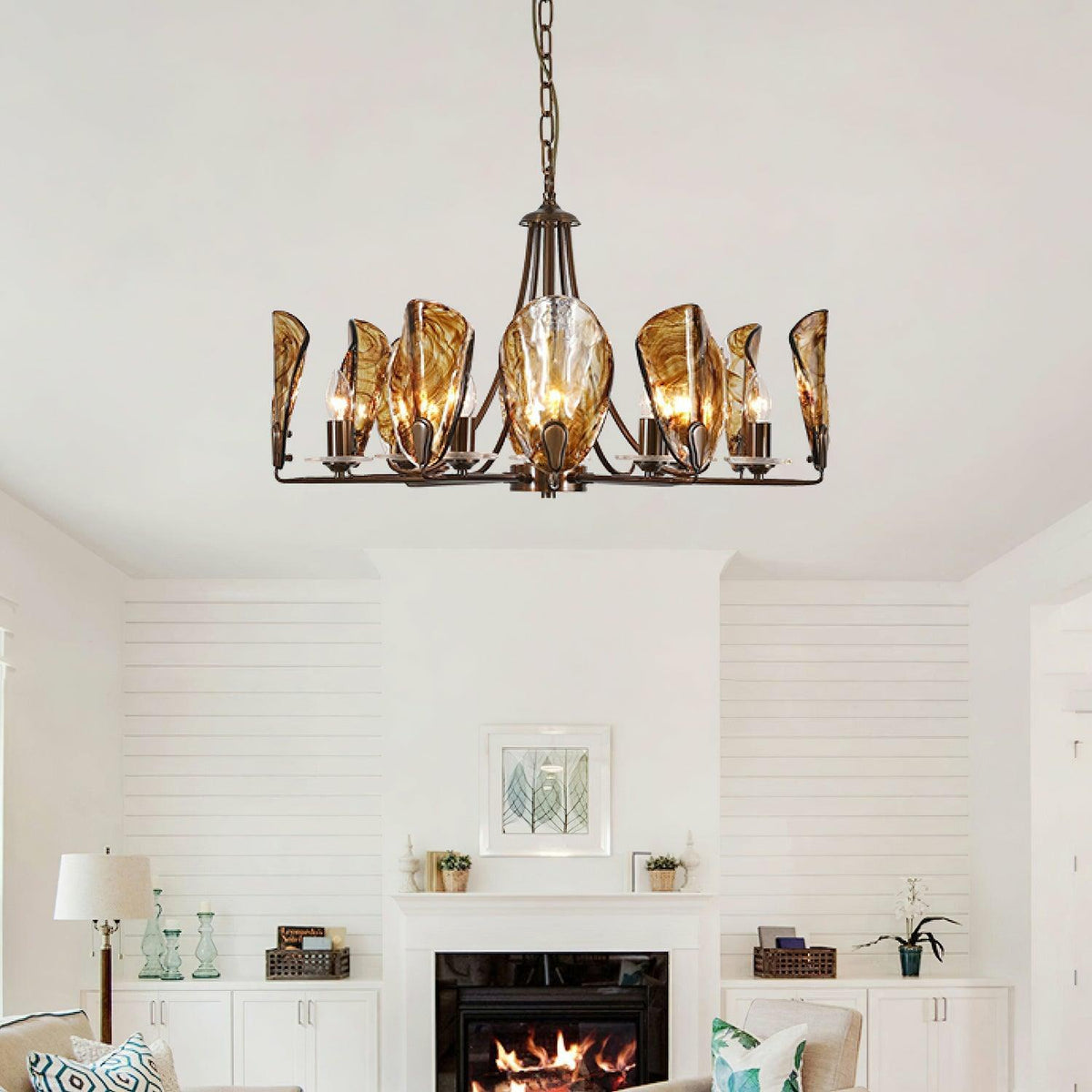 amber-shell-chandelier
