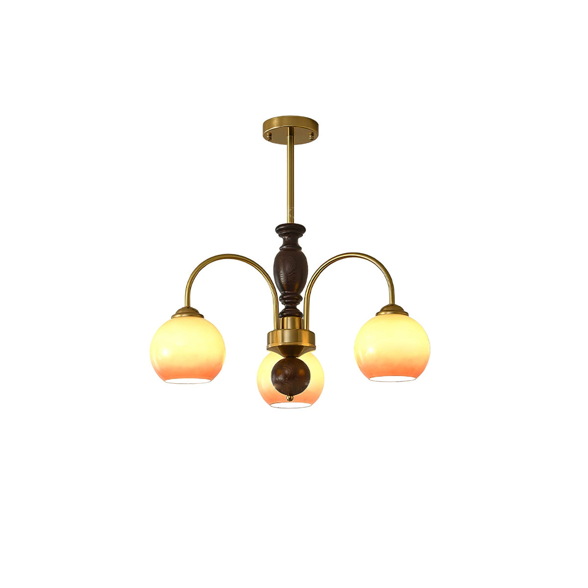 Amberly Arch Chandelier – Mid-Century Modern Amber Glass Pendant Light