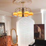 Amberly Arch Chandelier – Mid-Century Modern Amber Glass Pendant Light