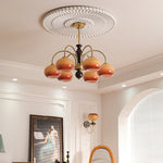 Amberly Arch Chandelier – Mid-Century Modern Amber Glass Pendant Light