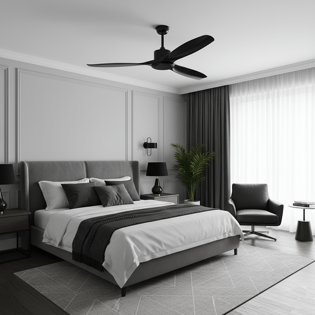 Amelia Ceiling Fan — Sculpted ABS Blades, DC Motor, 42-52 Inch