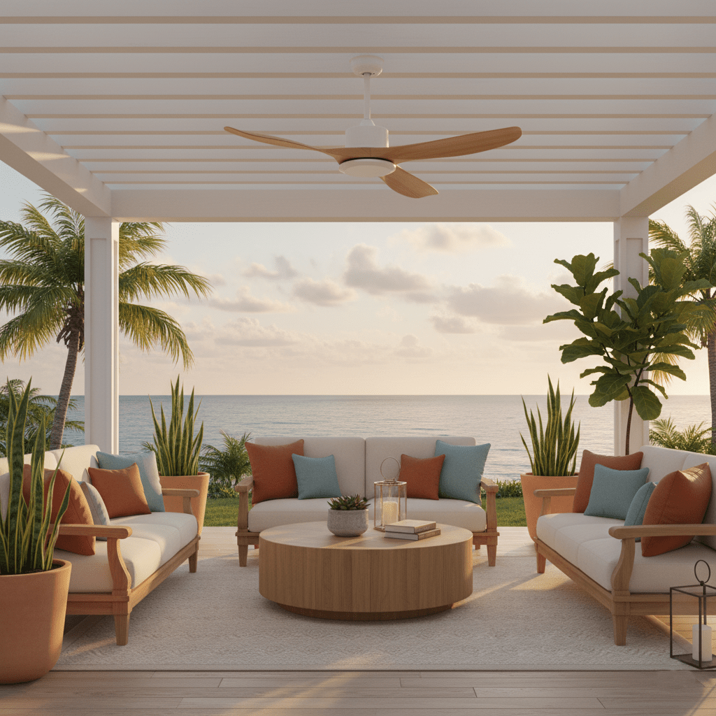 Amelia Ceiling Fan — Sculpted ABS Blades, DC Motor, 42-52 Inch