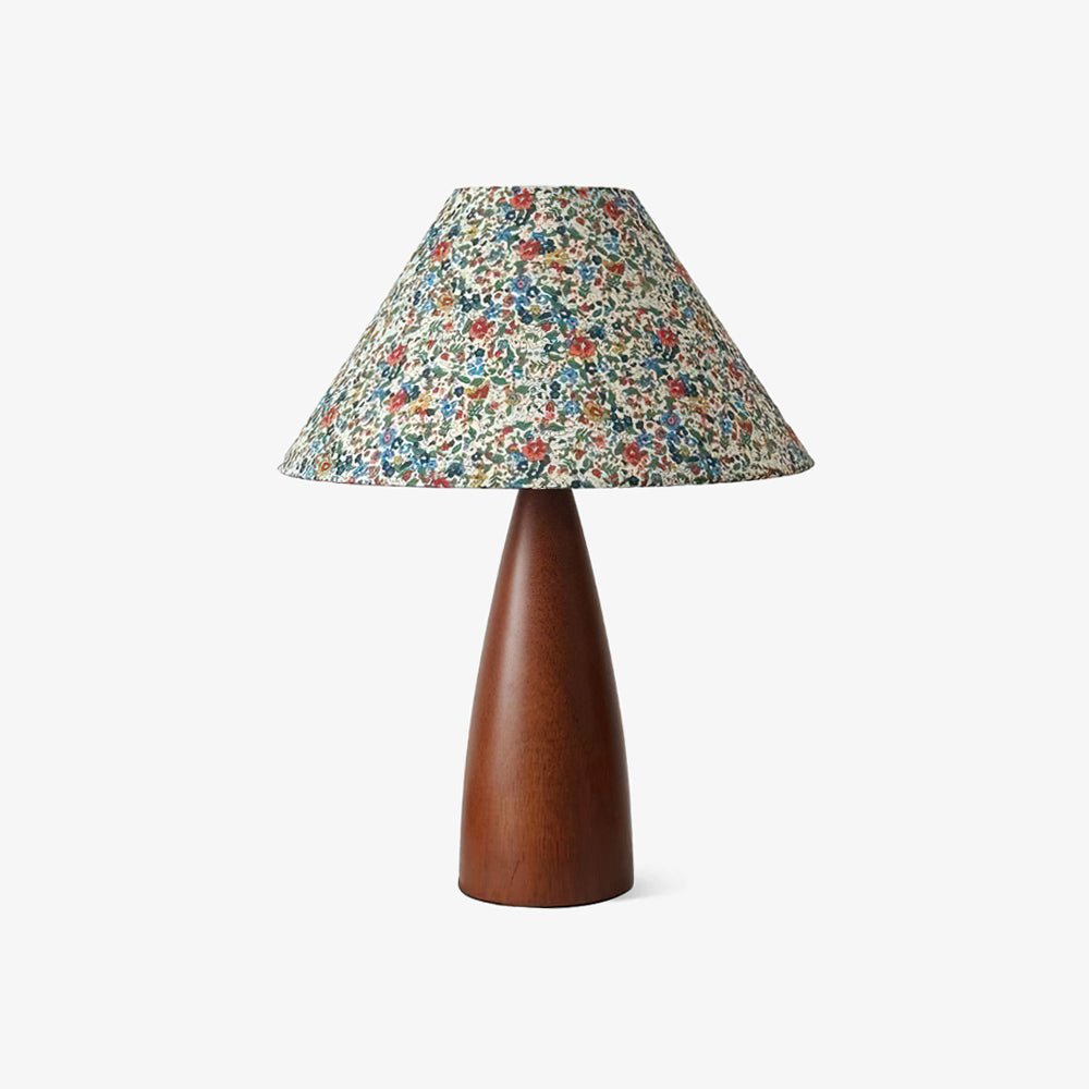 Amelia Blossom Table Lamp – Vintage Floral Wooden Bedside Light