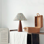 Amelia Blossom Table Lamp – Vintage Floral Wooden Bedside Light