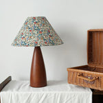Amelia Blossom Table Lamp – Vintage Floral Wooden Bedside Light