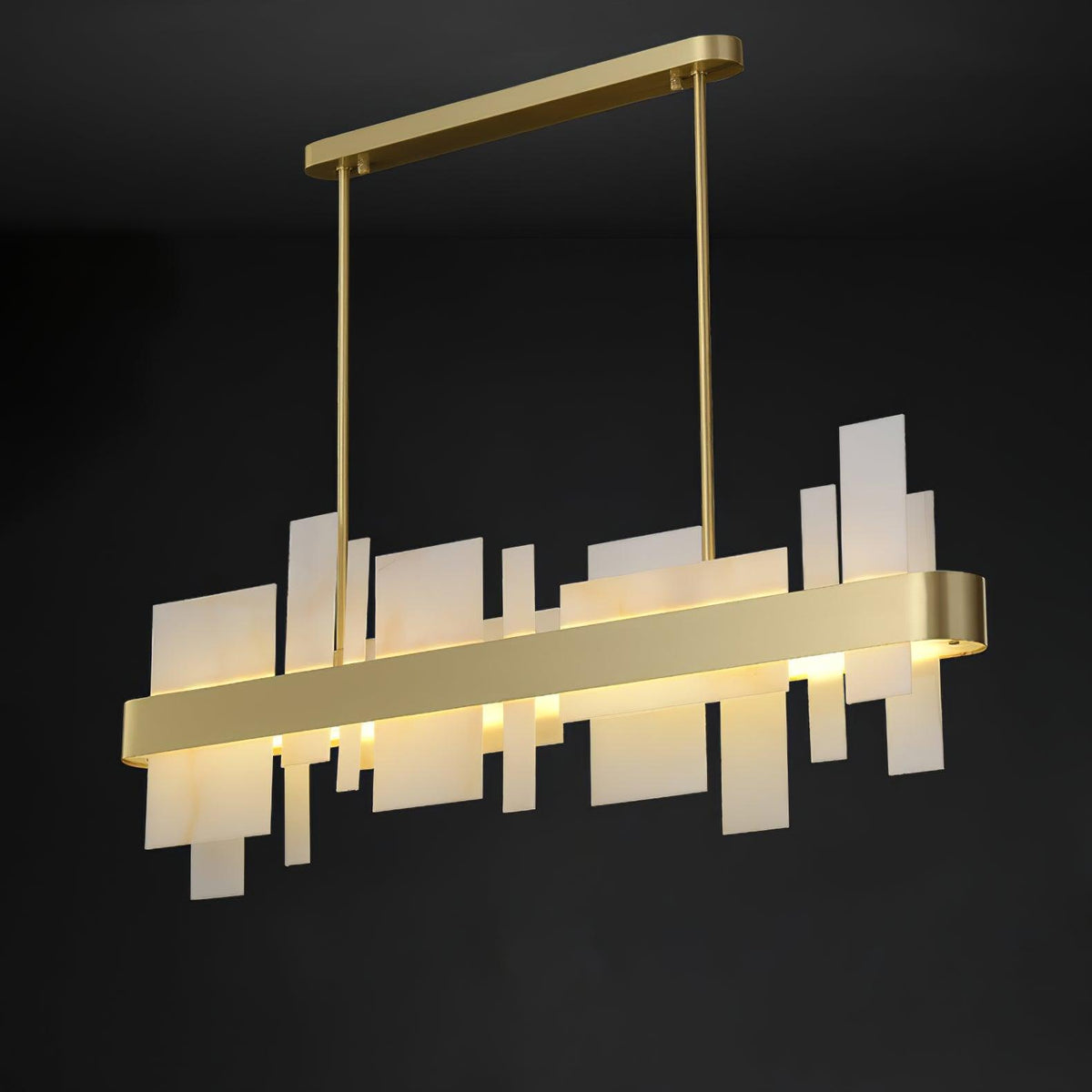 Amelie Brass and Acrylic LED Chandelier for Dining Room and Living Space