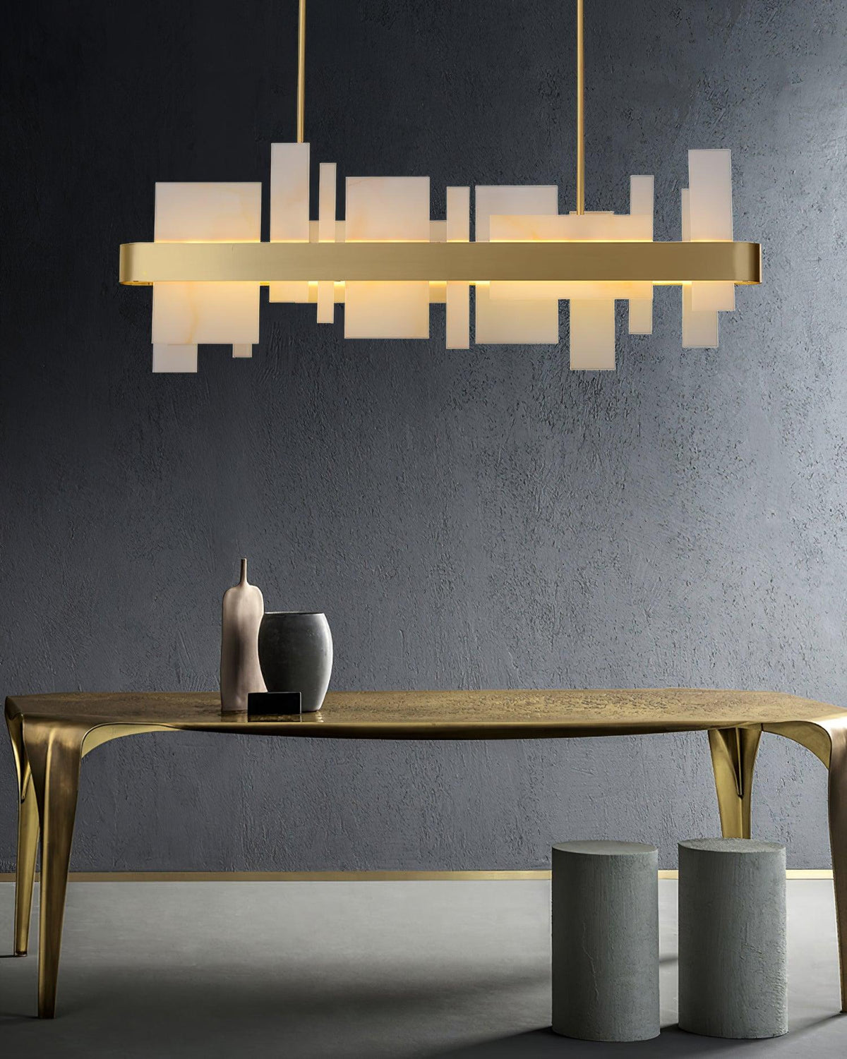 Amelie Brass and Acrylic LED Chandelier for Dining Room and Living Space