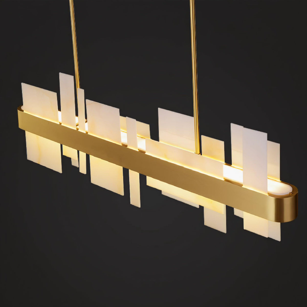 Amelie Brass and Acrylic LED Chandelier for Dining Room and Living Space