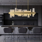 Amelie Brass and Acrylic LED Chandelier for Dining Room and Living Space