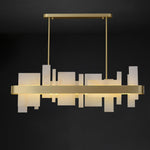 Amelie Brass and Acrylic LED Chandelier for Dining Room and Living Space
