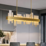 Amelie Brass and Acrylic LED Chandelier for Dining Room and Living Space