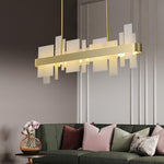 Amelie Brass and Acrylic LED Chandelier for Dining Room and Living Space