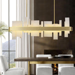Amelie Brass and Acrylic LED Chandelier for Dining Room and Living Space