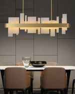Amelie Brass and Acrylic LED Chandelier for Dining Room and Living Space
