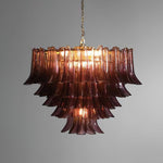 Amethyst Bloom Chandelier — Handcrafted Glass Petal Chandelier in Gold or Nickel