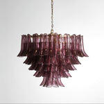Amethyst Bloom Chandelier — Handcrafted Glass Petal Chandelier in Gold or Nickel