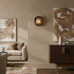 Amorphous Sculptural LED Wall Sconce in Bronze and Frosted Glass