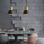 Andenon Cement Pendant Light – Modern Minimalist Wood & Concrete Hanging Lamp