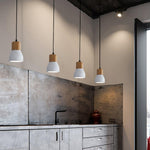Andenon Cement Pendant Light – Modern Minimalist Wood & Concrete Hanging Lamp