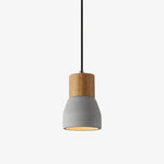 Andenon Cement Pendant Light – Modern Minimalist Wood & Concrete Hanging Lamp