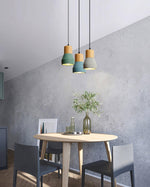 Andenon Cement Pendant Light – Modern Minimalist Wood & Concrete Hanging Lamp