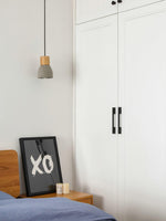 Andenon Cement Pendant Light – Modern Minimalist Wood & Concrete Hanging Lamp