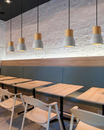 Andenon Cement Pendant Light – Modern Minimalist Wood & Concrete Hanging Lamp