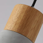 Andenon Cement Pendant Light – Modern Minimalist Wood & Concrete Hanging Lamp