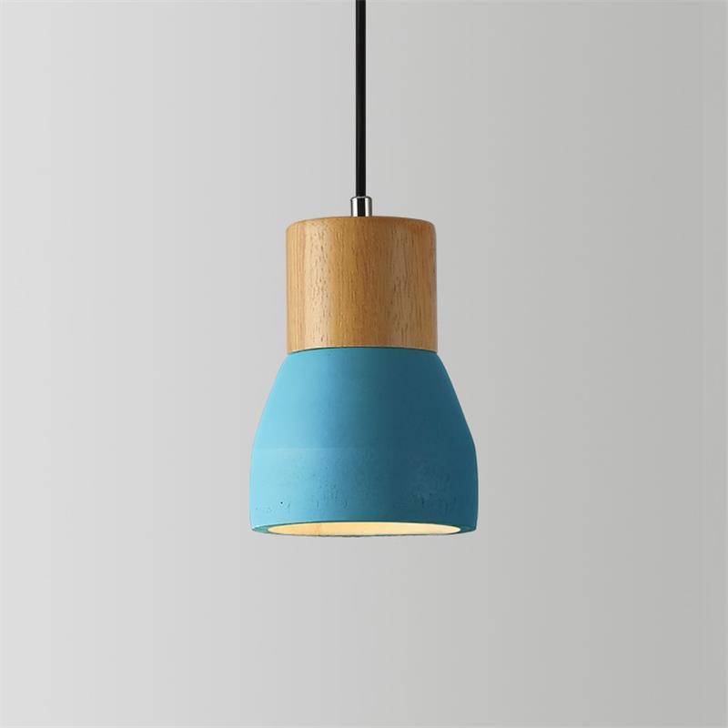Andenon Cement Pendant Light – Modern Minimalist Wood & Concrete Hanging Lamp