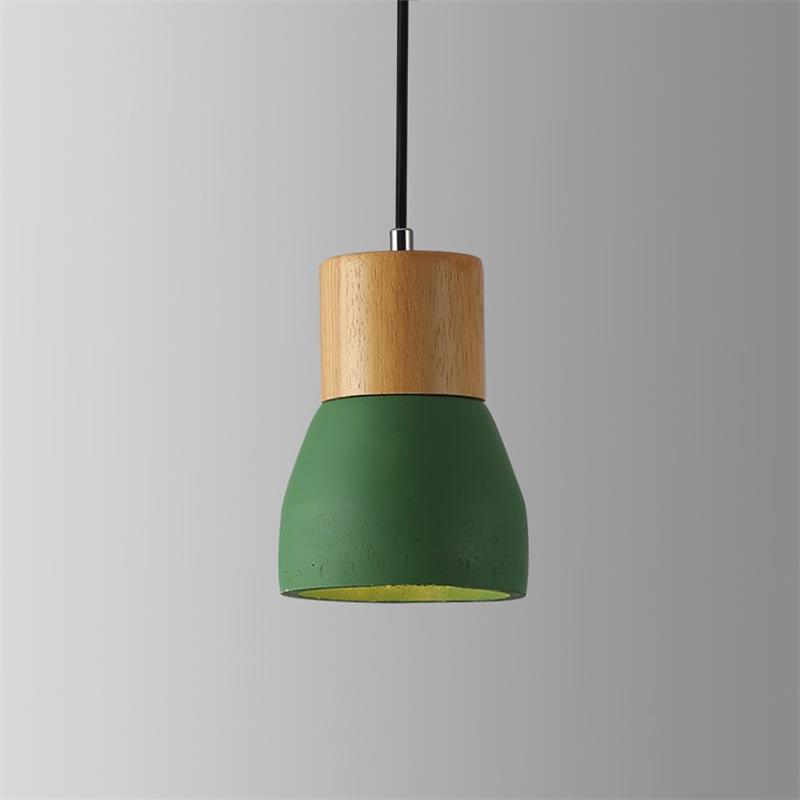 Andenon Cement Pendant Light – Modern Minimalist Wood & Concrete Hanging Lamp