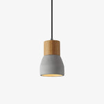 Andenon Cement Pendant Light – Modern Minimalist Wood & Concrete Hanging Lamp