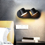 Lumina 360° Adjustable Plug-In LED Wall Sconce in Black or White