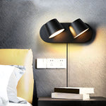 Lumina 360° Adjustable Plug-In LED Wall Sconce in Black or White