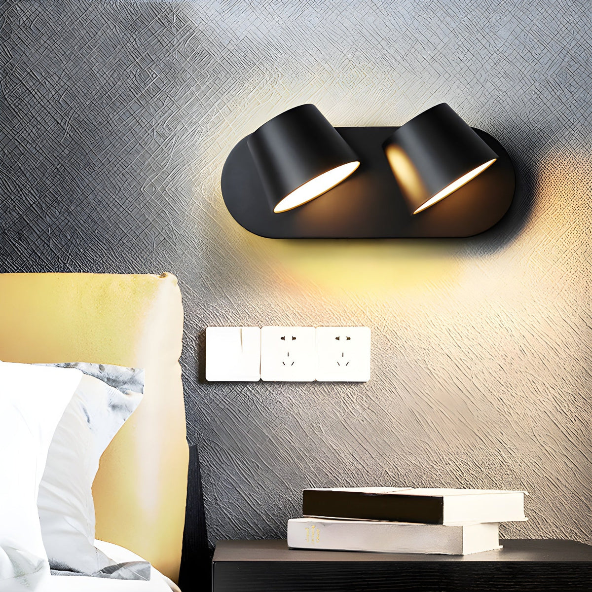 Lumina 360° Adjustable Plug-In LED Wall Sconce in Black or White